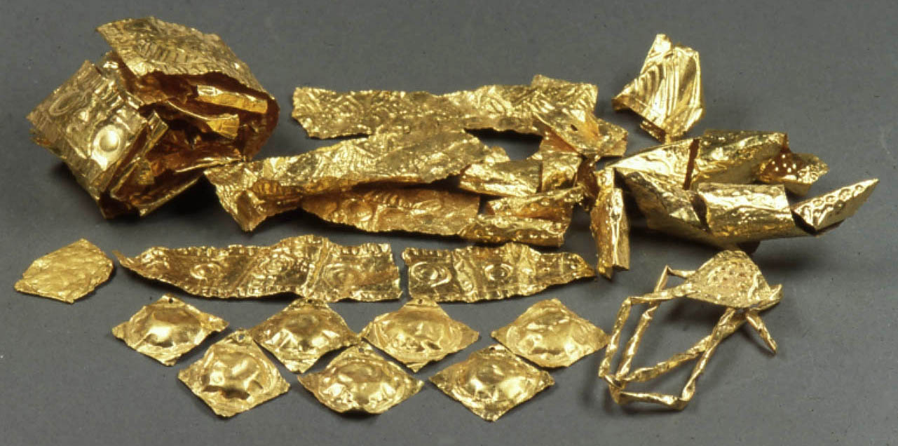 Auffindungszustand der Goldbleche